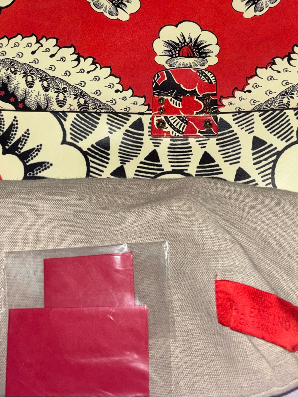 Valentino Graveni Limited Edition Floral Top-Handle Leather Bag with Dusty - Picture 14 of 15